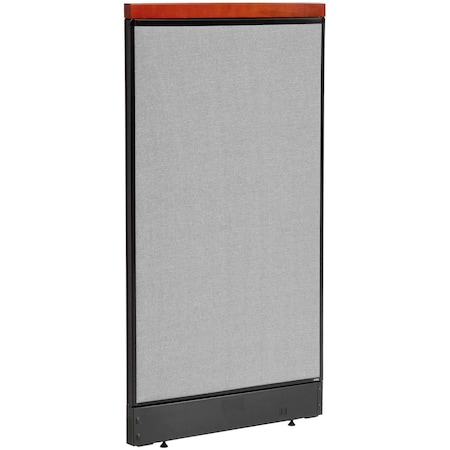 Interion By Global Industrial Interion Deluxe Office Partition Panel with Pass Thru Cable, 24-1/4inW x 47-1/2inH, Gray 694750PGY